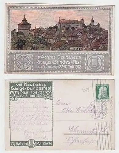 59203 Ak 8. Deutsches Sänger Bundes Fest zu Nürnberg 1912