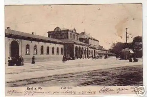 16800 Feldpost Ak Kehl am Rhein Bahnhof 1917