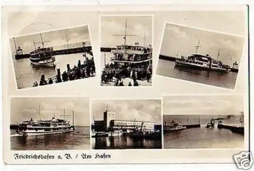 11664 Mehrbild-Ak Friedrichshafen a.B. Am Hafen 1937