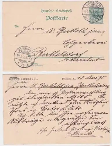 78688 DR Ganzsachen Postkarte P20 Zudruck Julius Bierling's Nachfolger Dresden