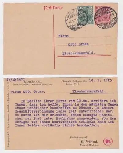 80412 DR Ganzsachen Postkarte P108 Zudruck S. Fränkel Versand-Abteilung Neustadt