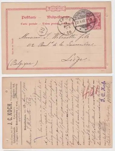 82109 Ganzsachen Postkarte P23 Zudruck J.C. Koch Drahtweberei Hohenlimburg 1900