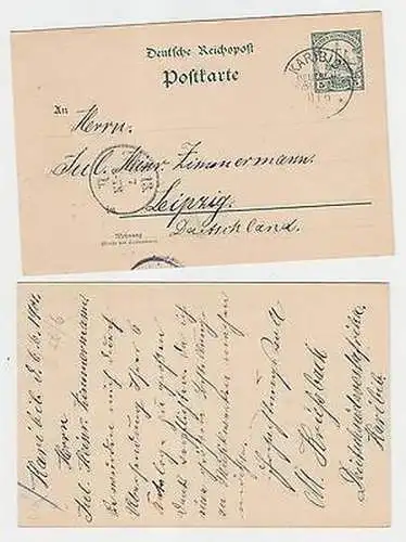 65256 Ganzsachenkarte Deutsch Südwestafrika mit Stempel Karibib 1901