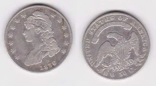 50 Cents Silber Münze USA 1836 (120753)