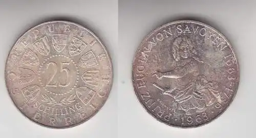 25 Schilling Silber Münze Österreich Prinz Eugen von Savoyen 1963 (113461)