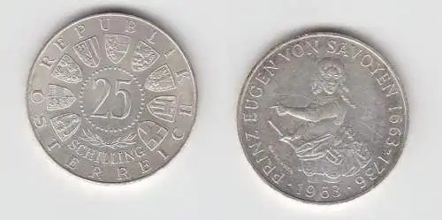 25 Schilling Silber Münze Österreich Prinz Eugen von Savoyen 1963 (113376)