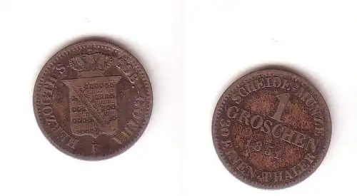 1 Groschen Silber Münze Sachsen Coburg Gotha 1851 F f. ss