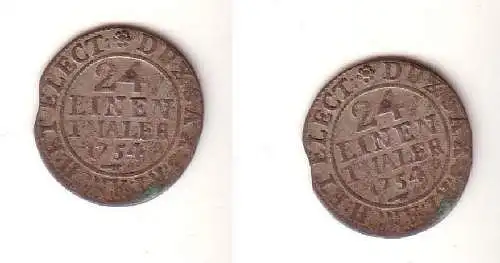 1/24 Taler Silber Münze Sachsen 1754 F.W.o.F. s