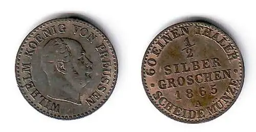 1/2 Silbergroschen Münze Preussen 1865 A (109489)