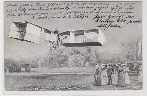 62721 Feldpost Ak französisches Flugzeug Santos-Dumont 1914