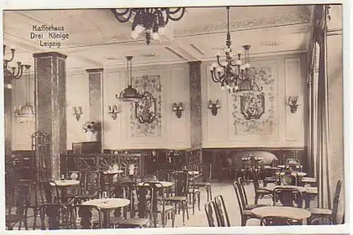 17174 Feldpost AK Leipzig Kaffehaus Drei Könige 1916