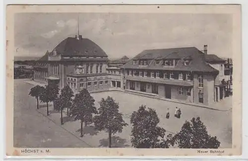 44239 Feldpost Ak Höchst a.M. Neuer Bahnhof 1918