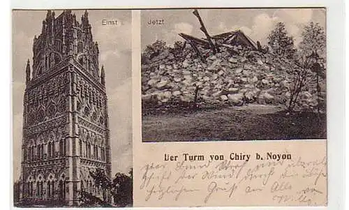 20976 Feldpost Ak der Turm von Chiry b. Noyon 1916