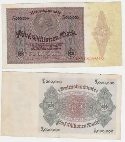 5 Millionen Mark Banknote Inflation 1.6.1923 Rosenberg Nr.88 (111058)