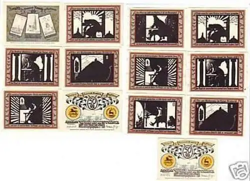 13 Banknoten Notgeld der Gemeinde Rossla 1921