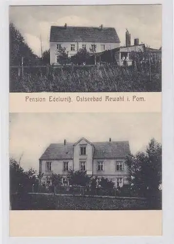 77400 Ak Ostseebad Rewahl in Pommern Pension Edelweiß um 1910