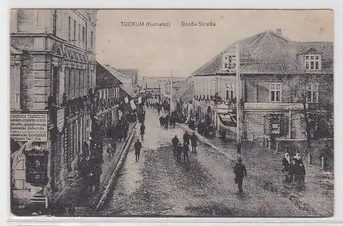 20160 Feldpost Ak Tuckum Tukums Lettland Kurland große Strasse 1916