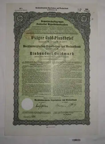 100 Goldmark Pfandbrief Mecklenburgische Hypotheken- & Wechselbank 1928 (128023)