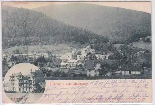 901798 Ak Herrenalb vom Maienberg Hotel Post 1901