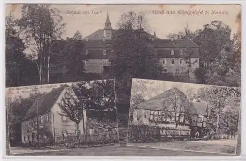 901039 AK Gruß aus Königsfeld b. Rochlitz - Schloß, Gasthaus, Schmiede