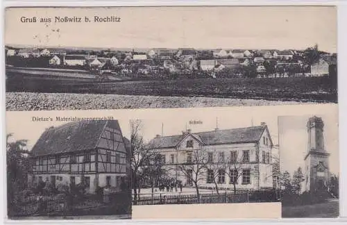 900389 AK Gruß aus Noßwitz bei Rochlitz - Dietze's Materialwarengeschäft 1918