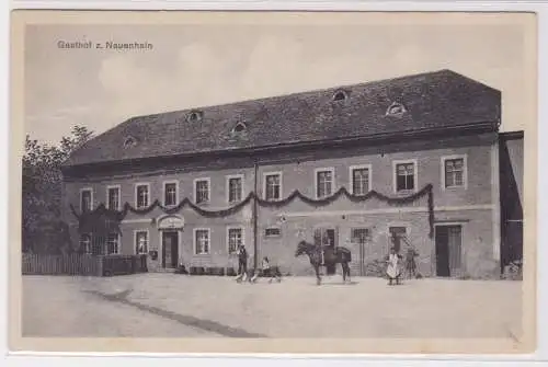 900397 AK Gasthof zu Nauenhain, Bes. Paul Teichmann, Radfahrer-Station