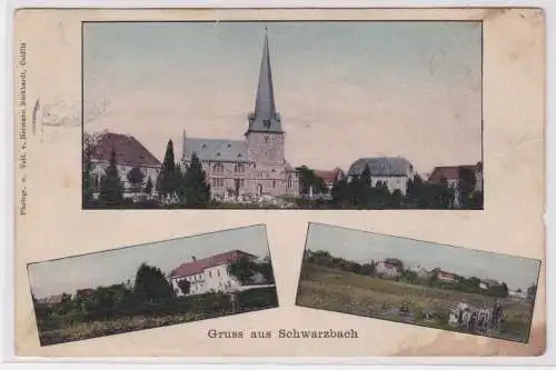 900154 AK Gruss aus Schwarzbach - Ortsansicht 1910