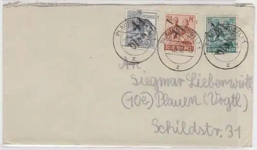 10134 seltener Brief SBZ Lokalausgaben Plauen im Vogtland 9.7.1948