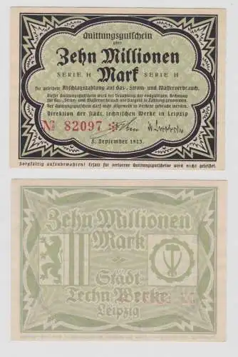 10 Millionen Mark Banknoten städtische technische Werke Leipzig 1923 (137398)