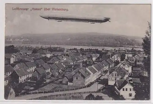 61103 Ak Zeppelin Luftkreuzer "Hansa" über Vienenburg 1912