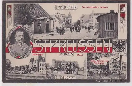 18787 Feldpost Ak Eydtkuhnen Ostpreussen Einst und Jetzt 1915