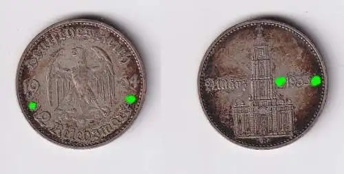 2 Mark Silber Münze 3. Reich Garnisonkirche mit Datum 1934 A Jäger 355 (149085)