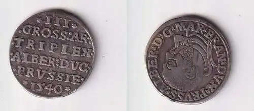 3 Groschen Silber Münze Brandenburg Preussen Kftm. 1540 ss+ (156036)