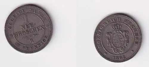 1 Neugroschen Silber Münze Sachsen 1865 B vz (159625)