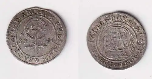 1/24 Taler Silber Münze Sachsen albertinische Linie 1688 IK ss+ (141364)