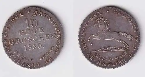 16 Gute Groschen Silber Münze Braunschweig-Calenberg Hannover 1830 vz (116798)