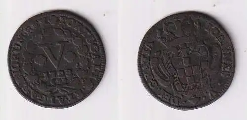 5 Reis Kupfer Münze Portugal JOAO V. (1706-1750) 1728 ss (117549)