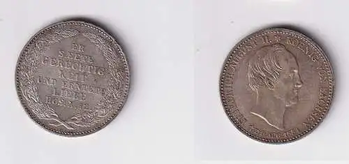 1/3 Taler Silber Münze Sachsen Friedrich August II 1854 vz (113850)