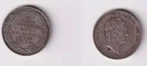 1/3 Taler Silber Münze Sachsen Friedrich August II 1854 f.vz (113072)