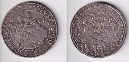 1 Reichstaler Silber Münze Sachsen Albertinische Linie August 1584 ss (111845)