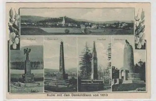 49323 Mehrbild Ak Kulm mit den Denkmälern von 1813