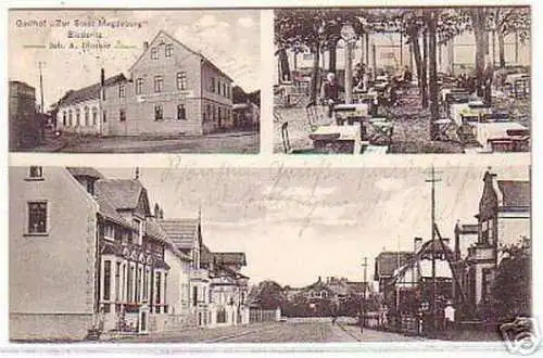 07814 Ak Biederitz Gasthof "Zur Stadt Magdeburg" 1909