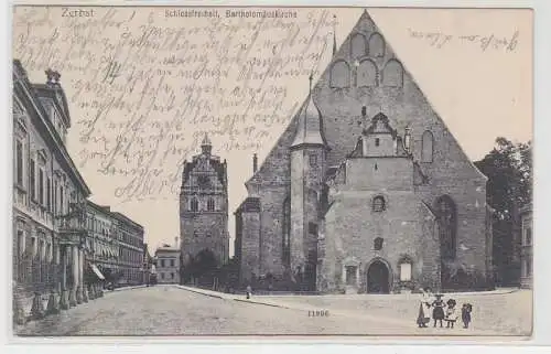 68592 Ak Zerbst Schlossfreiheit und Bartholomäuskirche 1907