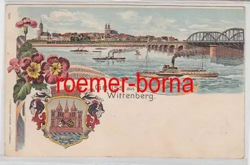 77644 Ak Lithografie Gruss aus Wittenberg 1904