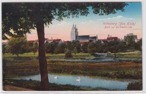 95495 Ak Lutherstadt Wittenberg Blick auf die Stadtkirche um 1910