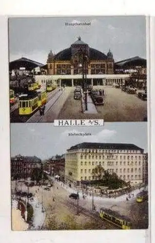 47868 Ak Halle a.S. Hauptbahnhof Riebeckplatz um 1940