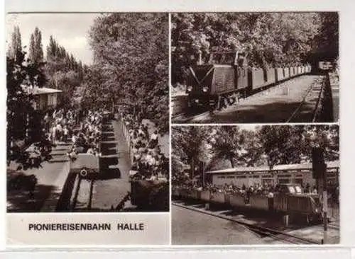 48215 Mehrbild Ak Pioniereisenbahn Halle an d. Saale 1980