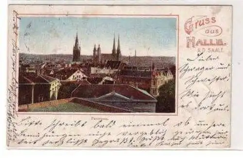 46884 Ak Gruß aus Halle an der Saale Panorama 1901