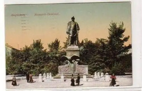 46477 Ak Magdeburg Bismarck Denkmal 1914