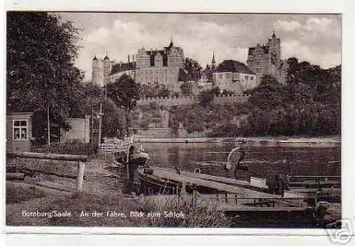 17506 Ak Bernburg Saale an der Fähre mit Schloß 1960